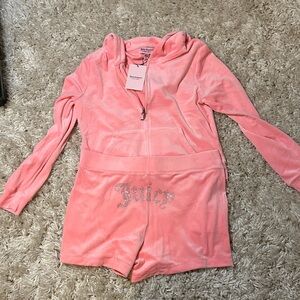Juicy Couture Pink Velour Hoodie and Shorts NWT L